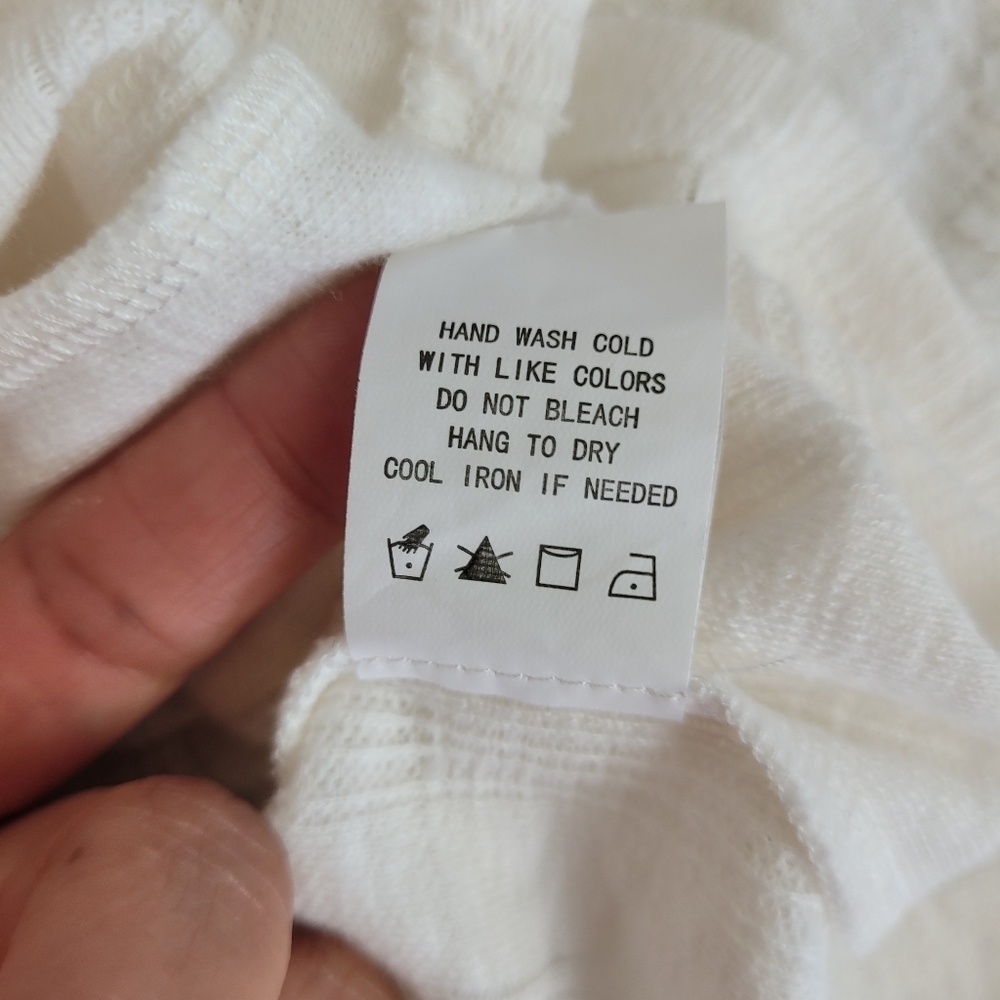 Code x Mode ivory top button front square neckline flare sleeves fairy girly M - Picture 6 of 8